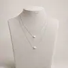 Venda direta da fábrica natural de água doce pérola clavícula cadeia moda feminina colar multicamadas simples mãe-de-fritillaria colar de pérolas