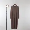 Vestido de Punto Coreano Extra Largo por Encima de la Rodilla para Mujer Otoño e Invierno, Suéter Vestido Base Holgado Estilo Perezoso