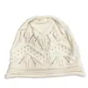 Sombrero para mujer de gran circunferencia de cabeza para otoño e invierno, gorro de punto versátil de una sola capa con diseño calado, gorro cálido de lana tejida, gorro de moda para la cabeza