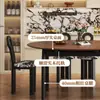 Conjunto de Mesa e Cadeiras de Jantar em Madeira Maciça Estilo Francês Meados do Século para Uso Doméstico, Mesa Redonda de Duplo Propósito, Mesa de Jantar Dobrável Economizadora de Espaço para Apartamentos Pequenos