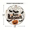 Temu nuevo letrero de puerta de madera decoración del hogar Halloween letrero de puerta de madera logo redondo decoración creativa