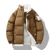 Nova coleção de inverno: casaco de algodão masculino, espesso, quente, de corte solto, plus size, cor sólida, moderno, versátil, casual, gola alta, jaqueta puffer