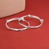 Pulsera Infantil de Plata Pura 9999 "Seguro y Sonoro", Diseño Liso de Mobius, Set de Pulseras para Bebé de Plata Pura, Regalo para el Primer Cumpleaños de un Bebé