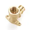 Codo de latón de doble oreja para montaje en pared con rosca interna y conector de púas para manguera, conector de rosca interna para conexión rápida de tuberías