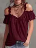 2026 Comercio Exterior Europeo y Americano Amazon Primavera/Verano Ropa de Mujer Transfronterizo Nuevas Llegadas Algodón Lino Cuello con Volantes Casual Camisola