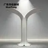 Colunata Escultura Artística Folha Biônica GRG, Coluna de Chão Popular para Foto em Salão de Exposições, Pilar de Gesso Curvo Minimalista Sem Emendas