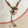 Collar Colgante de Campana de Calabaza de Cerámica Estilo Étnico Retro para Mujer, Nuevo Accesorio de Cadena Larga para Suéter de Moda