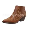 Juyuan 2026 Otoño e Invierno Nuevas en Stock Comercio Exterior Talla Grande Botas de Mujer Bordadas Wish Botas de Cuero para Mujer Europeas y Americanas de Amazon