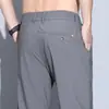 Pantalones de Verano Finos de Moda Ajustados Elásticos de Secado Rápido Hielo Versátiles Casual de Negocios Lujo Ligero para Hombre Emperor Paul