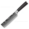 Juego de cuchillos de cocina de 8 pulgadas con patrón Damasco transfronterizo, cuchillo de chef afilado de acero inoxidable, cuchillo Kiritsuke, cuchillo Santoku