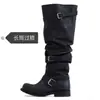 Botas Chuyuji de diseño de nicho estilo coreano para pantorrilla ancha, apiladas, por encima de la rodilla, nuevo modelo primavera-verano 2026, punta redonda, caña alta, adelgazantes