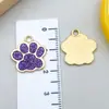 Collar con Colgante de Huella de Pata de Perro de Colores Brillantes DIY, Llavero, Encanto, Accesorios de Joyería de Aleación de Esmalte con Forma de Pata de Oso, Pata de Gato