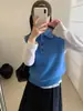 Chaleco de Punto sin Mangas con Cuello Polo Estilo Coreano para Mujer, Diseño de Principios de Primavera 2026, Top Chaleco Jersey de Capa Nicho, Moderno