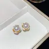 Pendientes Geométricos Redondos Perla Aguja de Plata Moda Retro Francesa Versátiles Pendientes de Botón Pendientes Elegantes de Nicho de Gama Alta para Mujer