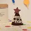Corona de Fiesta de Cumpleaños Infantil Sombrero Decorativo No Tejido Sombrero de Primer Cumpleaños Estilo Ins Coreano Creativo DIY Sombrero de Cumpleaños de Fieltro