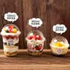 Taza Espesa para Boba de 360ml para Prosperidad y Riqueza, Fresa Mango Calibre 95 Taza con Forma de U para Cupcake con Tapa, Taza Gordita