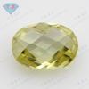 Huagang Gem Ovo Em Forma De Ganso Dupla Tartaruga Face Zircon Pedra Nua Oval Xadrez Face Limão Amarelo CZ Gem