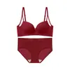 Ropa interior sin costuras tipo "Pure Desire" amigable con la piel para senos pequeños, Realce, Control lateral del busto, Anticaída, Transpirable, Cómodo, Conjunto de sujetador sin varillas