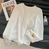 Camiseta Bordada de Puño Versátil de Nueva Calidad Estilo Chino para Mujer Primavera y Otoño Nuevo Estilo Nacional Casual Camiseta Interior