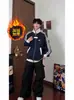 Moletom masculino de lã com listras coloridas em estilo americano, marca moderna para outono e inverno, jaqueta de beisebol de gola alta e modelagem folgada para casais.