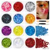 Amazon Traje de 12 Colores Gel con Lentejuelas para Cara, Cuerpo, Ojos Láser Brillo Gel Alto Brillo Maquillaje para Escenario de Actuación Infantil