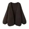 Cárdigan de punto talla grande para mujer, estilo otoño e invierno, disimula la grasa corporal, te hace lucir más delgada, corte holgado, adecuado para usar en capas, abrigo de cuello redondo de principios de otoño, suéter casual