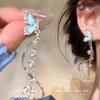 Pendientes de gelatina de color Mori con diseño de mariposa, ligeros, de lujo, de gran sentido, con imitación de cristal, con temperamento, de plata 925 con aguja.