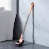 Cepillo para inodoro de acero inoxidable con mango largo para baño, cepillo de limpieza sin puntos ciegos, cepillo para inodoro colgante de baño para el hogar