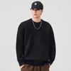 Suéter de Punto Grueso Jacquard Nuevo de Invierno Cuello Redondo para Hombre Marca de Alta Gama Retro Moderno Prendas de Punto Holgado Tallas Grandes Ropa de Abrigo Cálida
