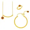 Vietnam Flor Shajin Gesang Set de 3 piezas Combinación Perfecta Lujo Ligero Elegante Traje Pulsera Anillo Diseño de Color Esmaltado para Novia