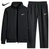 Conjunto Deportivo Casual Popular para Hombre Transfronterizo, Nueva Sudadera Cardigan de Primavera y Otoño, Chaqueta con Cuello Alto, Conjunto de Dos Piezas con Pantalones Largos para Hombre