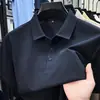 Camiseta de Manga Corta para Hombre de Algodón de Fibra Larga de Xinjiang Verano 2025 Nueva Casual de Negocios Color Sólido Cuello de Solapa Polo de Media Manga