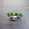Venta al por mayor de fábrica Popular Anillo de Diopsida Natural Plata S925 Incrustado con Piedra Principal 3*4 Venta Directa de Fábrica de Joyería