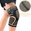 Íon de cobre esportes joelheira silicone duplo ondulado respirável malha joelheira badminton correndo almofada de perna de fitness