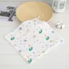 Toalla Cuadrada de Gasa de Algodón Puro de Alta Densidad de Seis Capas Tipo Bebé a Toalla Estampada Toalla para Niños Toalla para Saliva Algodón Puro Venta al Mayoreo