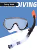 Gafas de buceo para adultos de marco grande, máscara integrada, tubo de snorkel semi-seco impermeable, equipo para aguas poco profundas, traje de snorkel