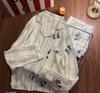 Pijama de Algodão Nuvem para Mulheres Primavera e Outono Novo Desenho Animado Fofo Calça de Manga Longa Conjunto de Roupa de Casa para Dormitório Estudantil Transfronteiriço
