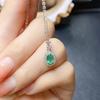 Venta al por mayor de fábrica Popular Colgante de Esmeralda Natural Plata S925 Incrustado Piedra Principal 4*6 Joyería de Lujo Venta Directa de Fábrica