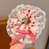 Dulce Encaje para el Cabello de Niñas Lazo de Encaje para el Cabello Elástico Alto para Niños Lazo Grande Cuerda para Moño Alto de Bebé