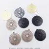 Tótem Estilo Gótico Runa Misteriosa Medieval Etiqueta de Metal Runa Fantástica Colgante Redondo Tallado Estéreo