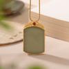 Collar con colgante de plata de ley S925 chapado en oro con jade hetiano natural ahumado púrpura retro ligero de lujo de marca no-matter para mujer