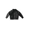 Chaqueta de Cuero Negra con Solapa para Niños 2025 Otoño Nuevo Estilo Coreano Chaqueta de Motocicleta Cool Girl para Niños Pequeños y Medianos Dropshipping