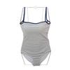 Traje de baño de una pieza estilo sling para mujer de moda 2023, estampado a rayas, moderno, adelgazante, push up para busto pequeño, para vacaciones