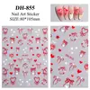 Adesivo de Unha Laço Francês 3D Simples Versátil Laço de Amor Adesivo de Unha Joia DH855