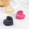 Pinza para el pelo estilo coreano con diamantes de imitación rosas, con incrustaciones de diamantes acrílicos, luz superbrillante, elegante y de lujo, estilo francés, pinza para el pelo con forma de tiburón.