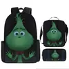 Cabelo verde estranho Grinch transfronteiriço nova mochila dos desenhos animados bolsa de ombro bolsa de três peças bolsa caneta uma geração de cabelo
