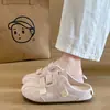 Design estilo francês velcro couro sintético sapatos Birkenstock 2026 verão novo usar fora chinelos sandálias versáteis