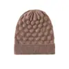 Cachecol 2026 Outono/Inverno Novo Feminino High-End Cor Sólida Pena Acolchoado Quente Moda Casual Borda Dobrada Gorro de Tricô