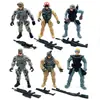 Modelo de Soldado Militar 12 Modelos de Soldados da Polícia Antiterrorismo Figuras Articuladas Conjuntas com Armas Venda Quente Transfronteiriça