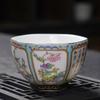 Taza de té hexagonal de crisantemo de bambú y orquídea ciruela, juego de té de kung fu de cerámica esmaltada, taza de té, taza maestra, taza de la fortuna, taza individual, regalo